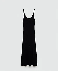 Mango Women's Crochet Long Dress
