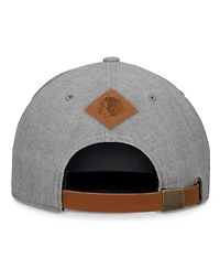 Fanatics Men's Heather Gray Chicago Blackhawks Elements A-Frame Leather Strapback Hat