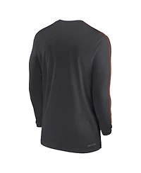 Nike Men's Anthracite Clemson Tigers 2024 Sideline Coach Uv Performance Long Sleeve T-Shirt