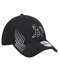 New Era Men's Black Oakland Athletics Active Dash Mark 39THIRTY Flex Hat