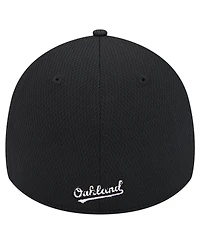 New Era Men's Black Oakland Athletics Active Dash Mark 39THIRTY Flex Hat