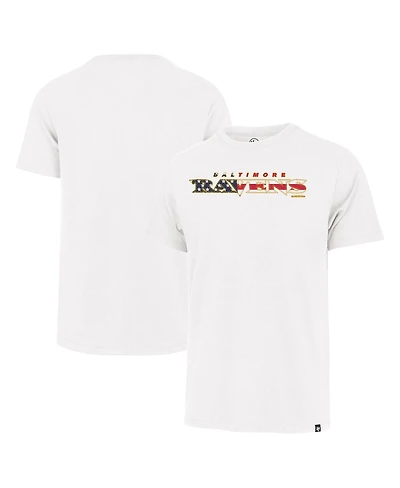'47 Brand Men's White Baltimore Ravens Flag Script Franklin T-Shirt