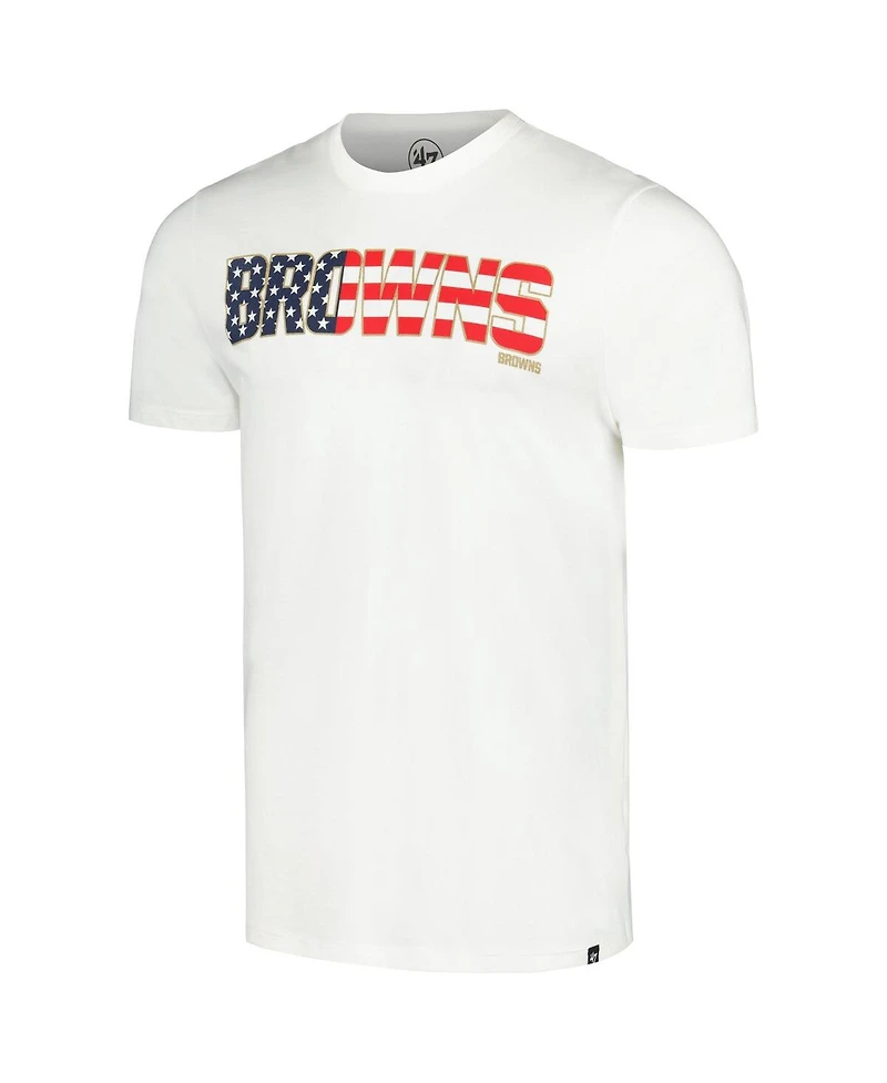 '47 Brand Men's White Cleveland Browns Flag Script Franklin T-Shirt