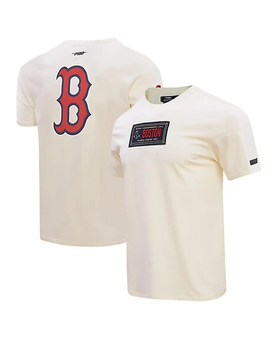 Pro Standard Men's Cream Boston Red Sox Club Member Badge T-Shirt