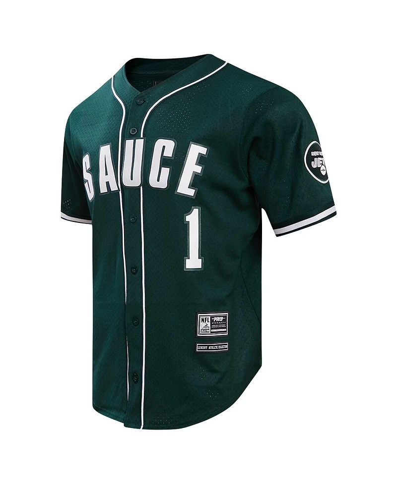 Pro Standard Men's Sauce Gardner Green New York Jets Baseball Button-Up Shirt