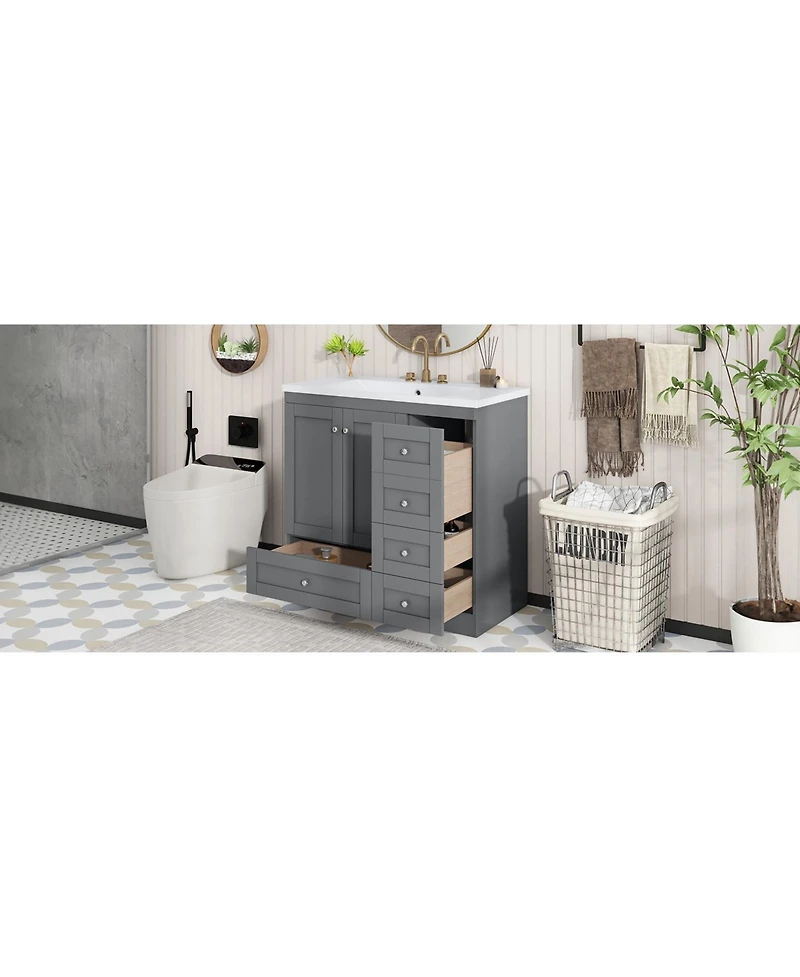 Streamdale 36" Shaker Bathroom Vanity with Sink & Soft-Close Storage