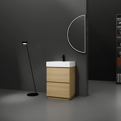 Streamdale 24" Modern Bathroom Vanity with Sink, Double Drawer Cabinet