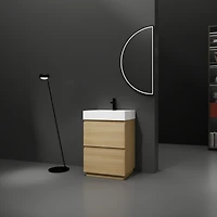 Streamdale 24" Modern Bathroom Vanity with Sink, Double Drawer Cabinet
