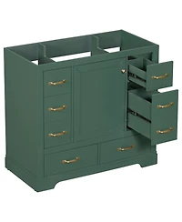 Streamdale 36" Gray Bathroom Vanity with 6 Drawers