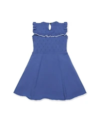 Hope & Henry Girls' Sleeveless Ruffle Yoke Sweater Dress, Toddler