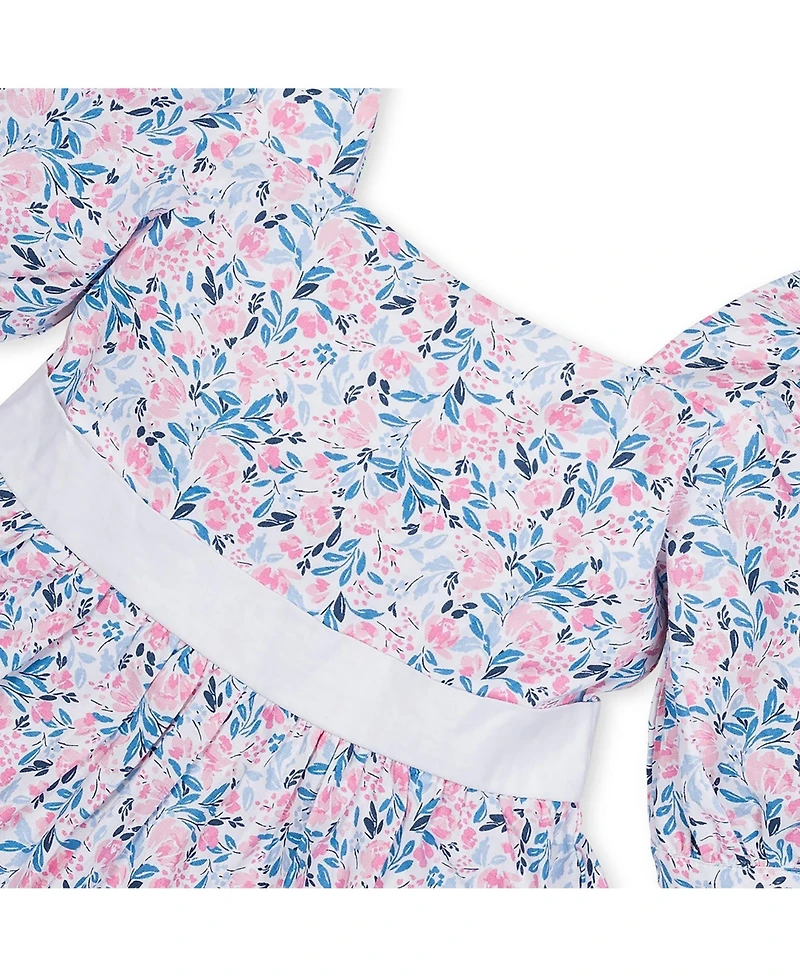 Hope & Henry Girls' Short Sleeve Puff Party Dress