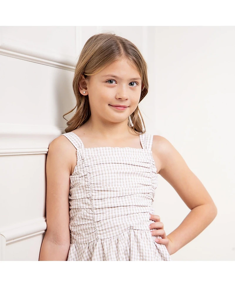 Hope & Henry Girls' Sleeveless Ruched Bodice Party Dress, Toddler