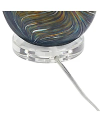 Carmen Modern Accent Table Lamps 12 1/2" High Set of 2 Green Clear Crystal Swirl Art Glass Shade for Bedroom Living Room Nightstand Bedside Night Stan