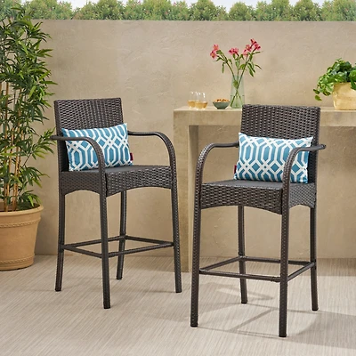Streamdale Cascada Outdoor Wicker Barstools (Set Of 2)