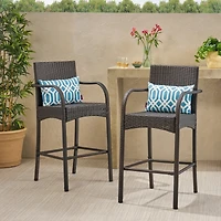 Streamdale Cascada Outdoor Wicker Barstools (Set Of 2)