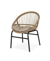 Simplie Fun Wicker Dining Chairs With Cushions (Set Of 2)