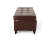 Streamdale Furniture Baltimore Contemporary Tufted Storage Ottoman With Nailhead Trim