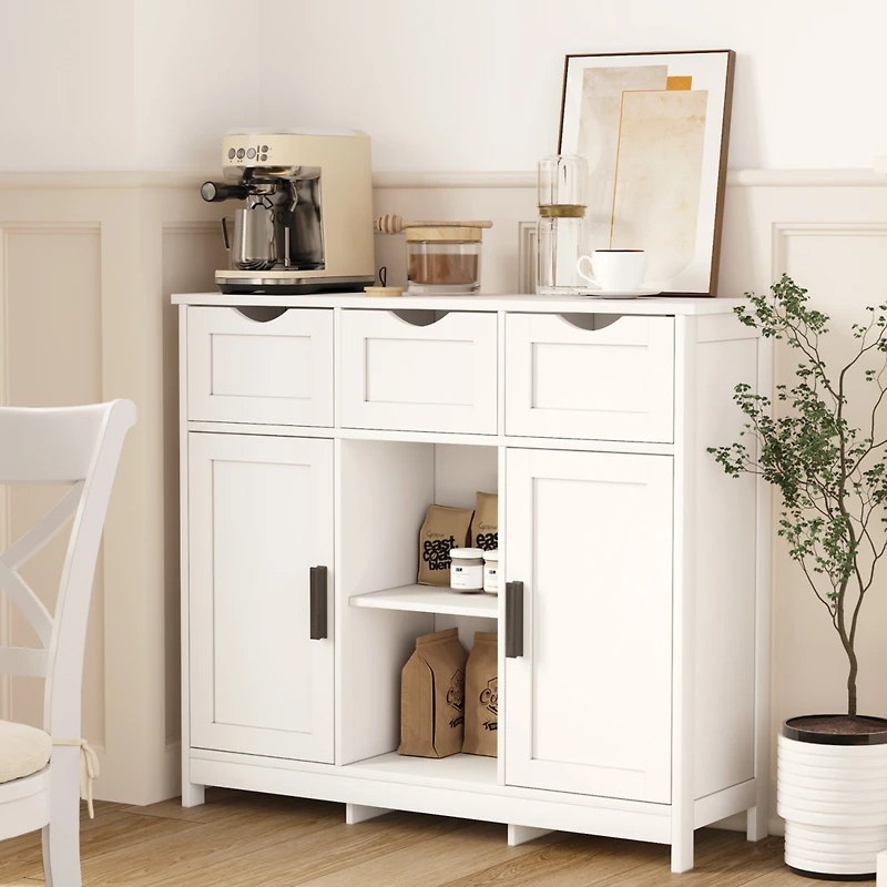 Streamdale 3-Drawer Sideboard with Ample Storage and Adjustable Shelves