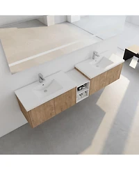 Streamdale Furniture Wall-Mounted Vanity with Soft-Close Doors and Storage Shelves