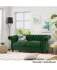 Streamdale Furniture Chesterfield Loveseat: Timeless Charm, Plush Comfort