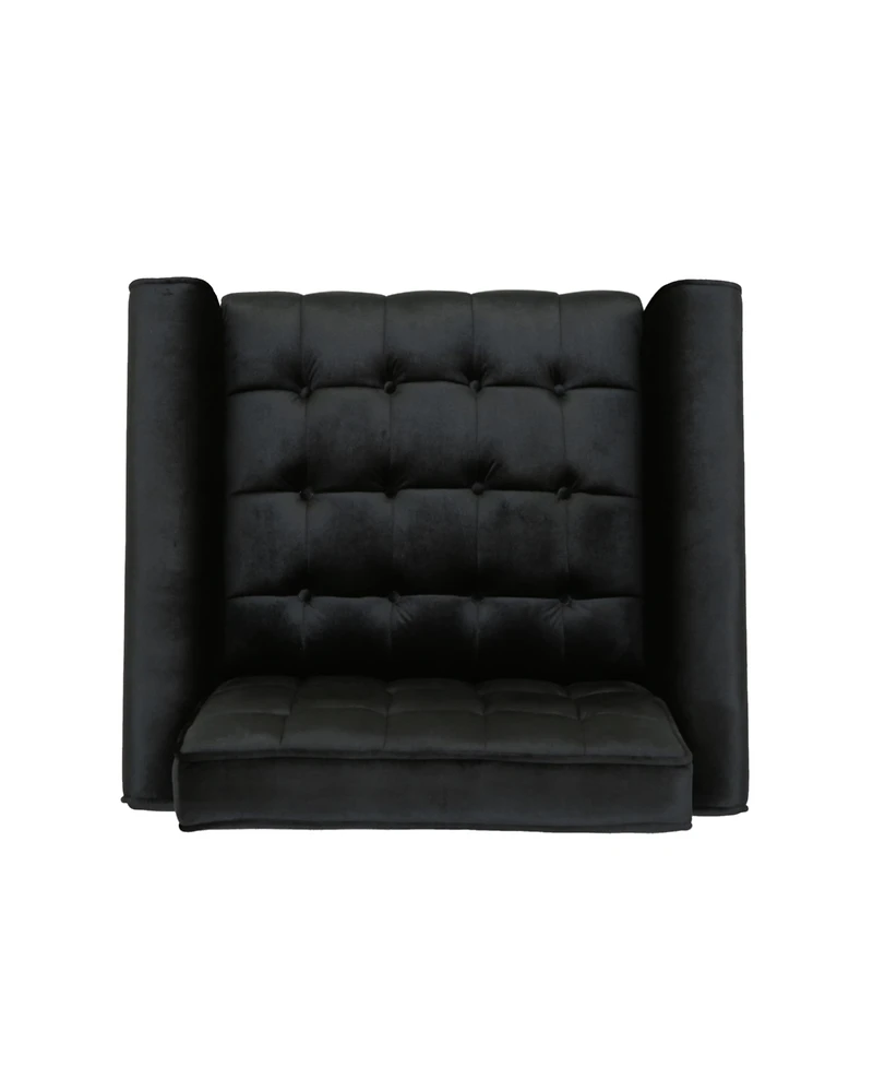 Streamdale Comfy Velvet Tufted Armchair For Living Room, Bedroom