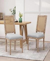 Streamdale Furniture French Country Cane Back Dining Chair With Upholstered Seat