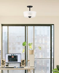 Designers Fountain Malone 12" Metal 2 Light Semi Flush