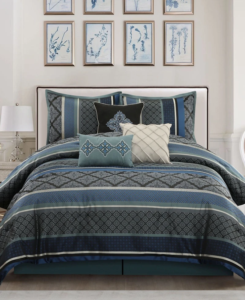 Stratford Park Tefia Jacquard Damask 7-Pc. Comforter Set