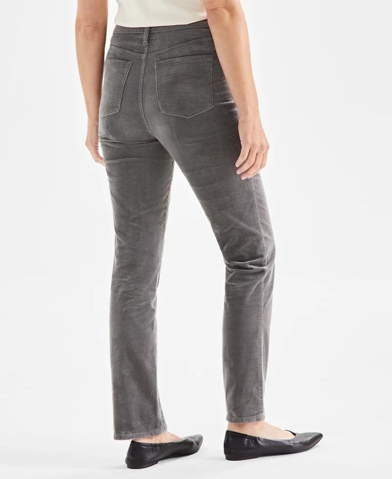 Style & Co Women's High-Rise Straight-Leg Corduroy Pants, Created for Macy's