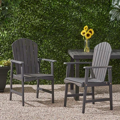 Streamdale Furniture Acacia Wood Adirondack Dining Chairs (Set Of 2)