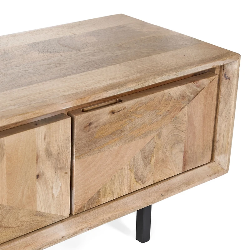 Streamdale Furniture Boho Mango Wood Tv Stand with Storage