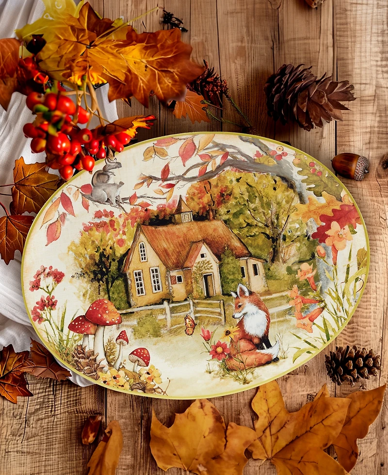 Certified International Woodland Critters Oval Platter