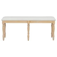 Streamdale Vintage 50.4" Upholstered Dining Bench with Turned Legs