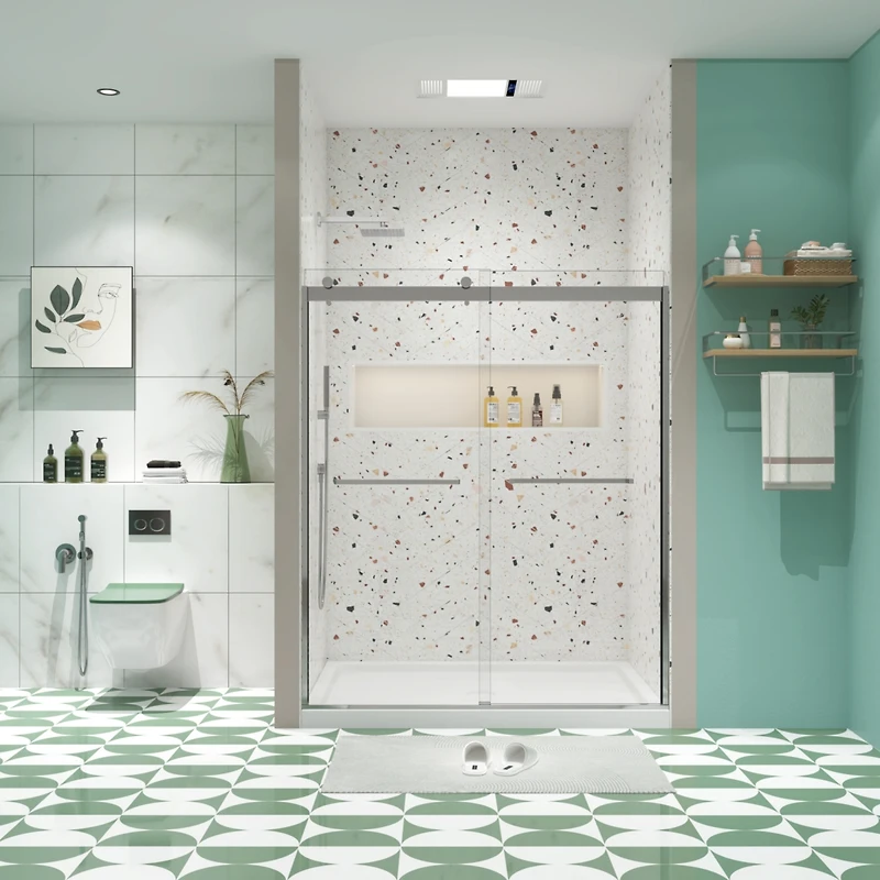 Streamdale Bypass Shower Door, 56"-60"W x 74"H, Tempered Glass