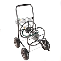 Streamdale 4-Wheel Garden Hose Reel Cart with Basket