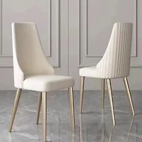 Simplie Fun Elegant Pu Leather Dining Chairs with Metal Legs (Set of 2)