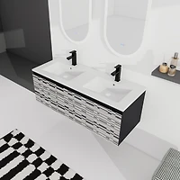 48'' Wall-Mounted Bathroom Vanity with Soft-Close Doors