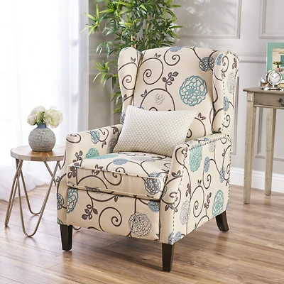 Streamdale Traditional Wingback Recliner With Studded Border