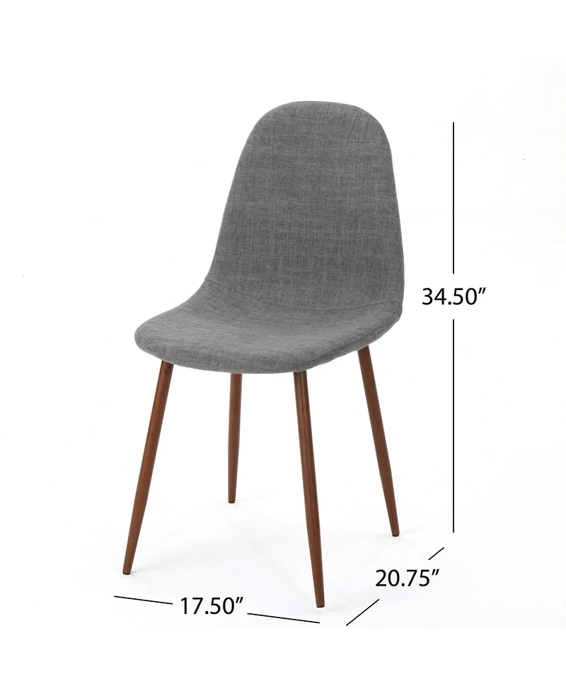 Streamdale Modern Fabric & Metal Dining Chair With Wood Finish