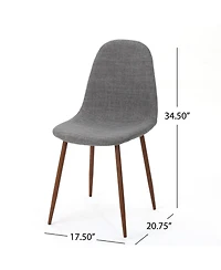 Streamdale Modern Fabric & Metal Dining Chair With Wood Finish