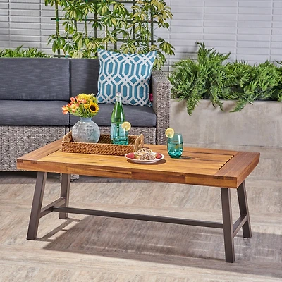 Streamdale Carlisle Modern Industrial Acacia Wood Coffee Table