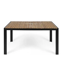 Streamdale Modern Acacia Wood & Iron Outdoor Dining Table