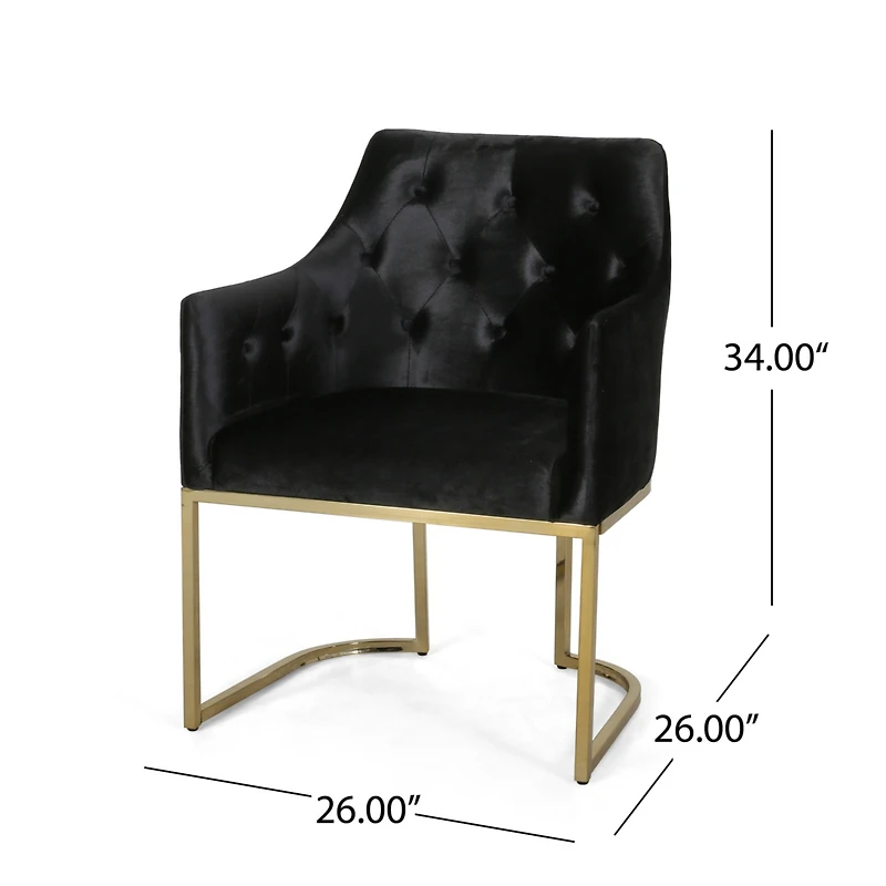Simplie Fun Luxurious Modern Glam Accent Chair With Gold Accents