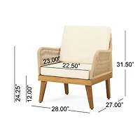 Streamdale Annisa Acacia Wood Rope Weave Club Chair