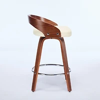Streamdale Walnut Mid-Century (Set Of 2) with Swivel Seats (25" Counter Height)
