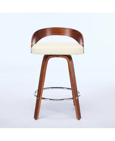Streamdale Walnut Mid-Century (Set Of 2) with Swivel Seats (25" Counter Height)