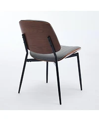 Streamdale Furniture Walnut Bentwood Dining Chair with Curved Backrest (Set Of 2)