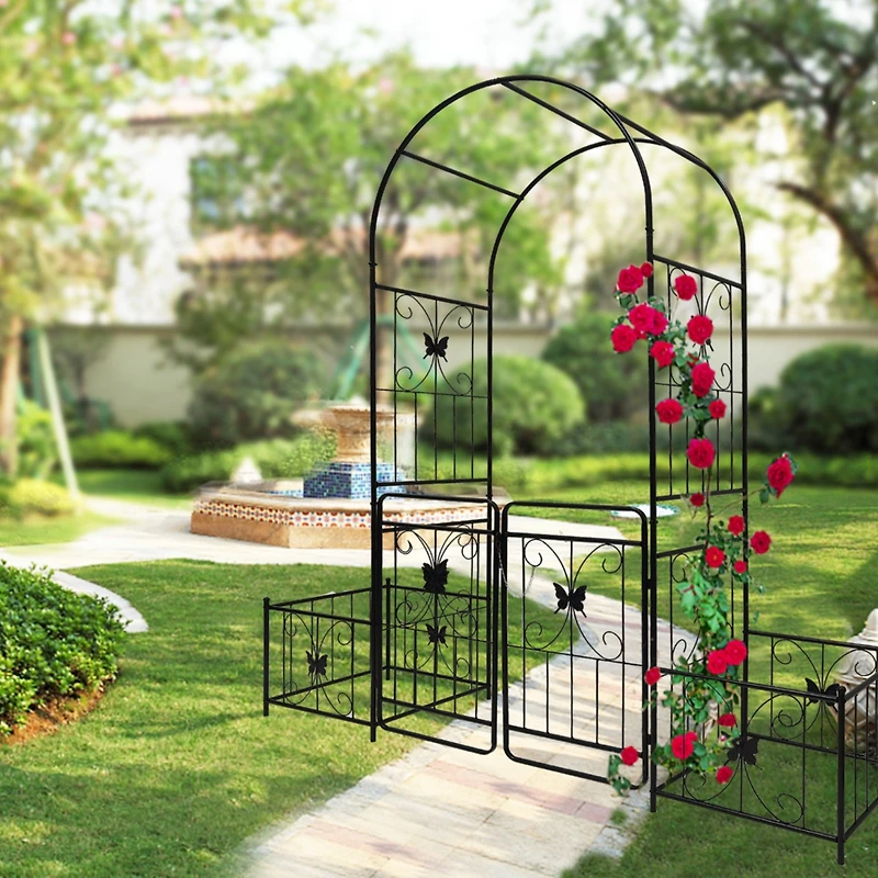 Streamdale Ornate Metal Garden Arch with Gate