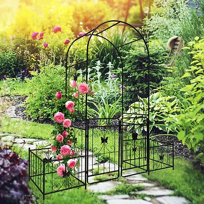 Streamdale Ornate Metal Garden Arch with Gate