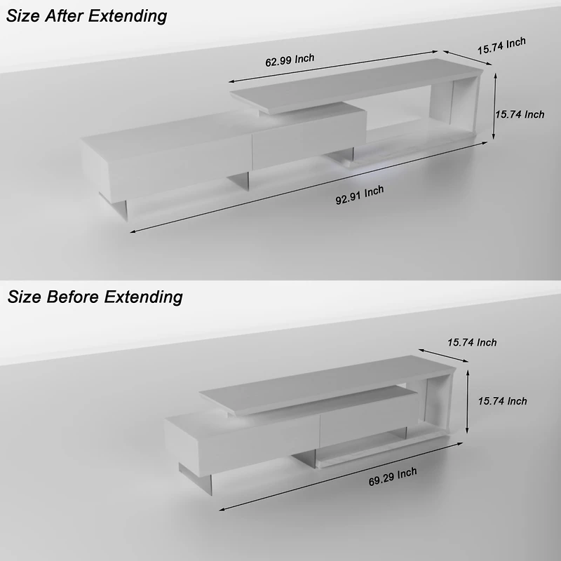 Extendable Led Tv Stand with Remote Control, Multiple Lighting Modes